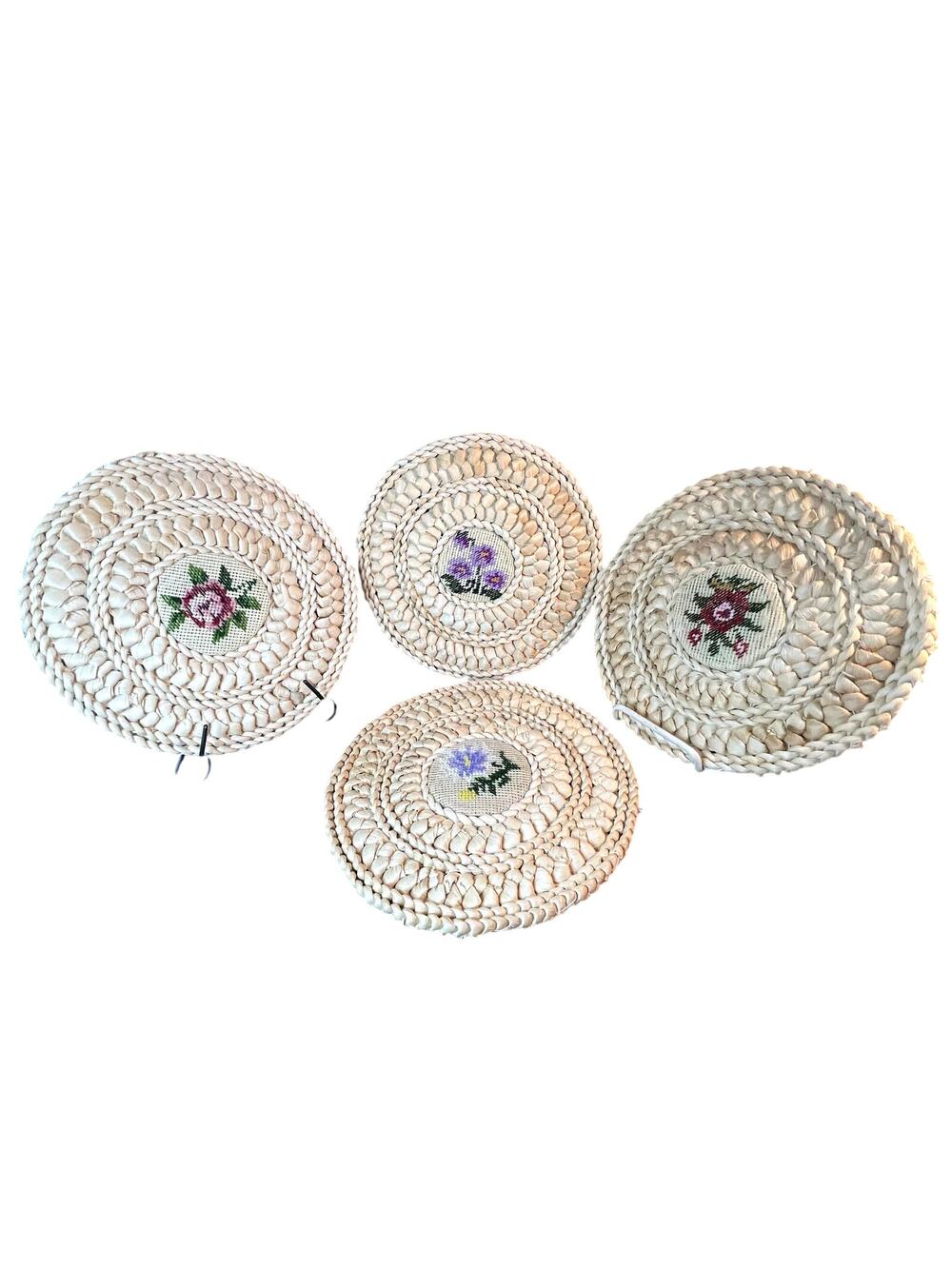 Set of 4 kitchen mats, counted cross stitch